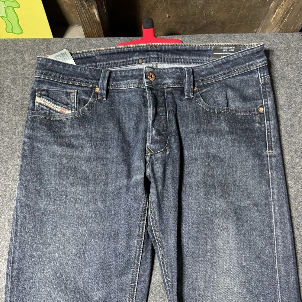 Men's Dark Blue Straight-Leg Jeans - Picture 3 of 11